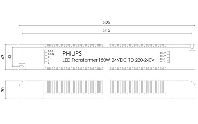 PHILIPS LED Transformer 150W 24VDC TD